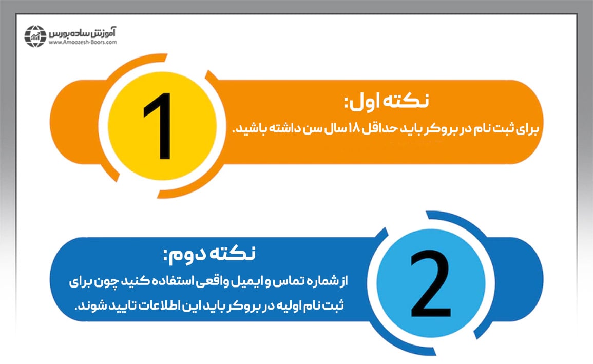 نکات ثبت نام بروکر