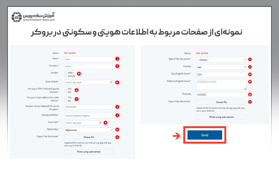 بارگذاری مدارک لازم برای ثبت نام در فارکس در سایت بروکر